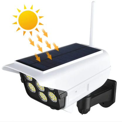 SolarSnap, foco LED panel solar, forma de camara.