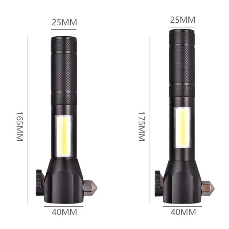 Linterna "BreakLight". Martillo de seguridad y linterna led.